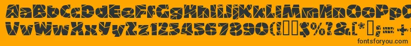 fuente Bigbandterrazzo – Fuentes Negras Sobre Fondo Naranja