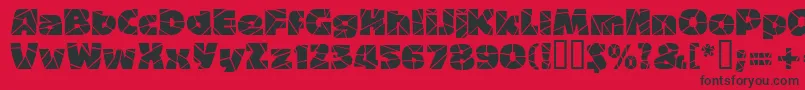 Bigbandterrazzo Font – Black Fonts on Red Background
