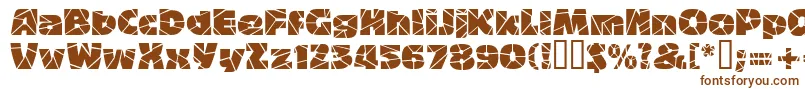Bigbandterrazzo-Schriftart – Braune Schriften auf weißem Hintergrund