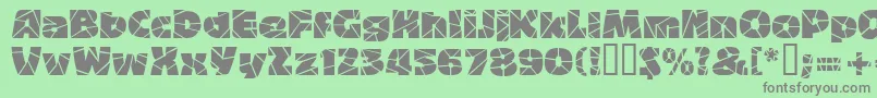 Weitere Informationen zur Bigbandterrazzo-Schriftart Bigbandterrazzo-Schriftart – Graue Schriften auf grünem Hintergrund