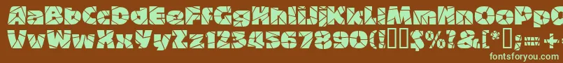 Bigbandterrazzo-Schriftart – Grüne Schriften auf braunem Hintergrund