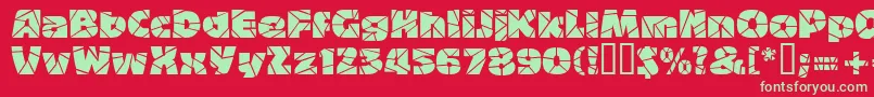 Bigbandterrazzo Font – Green Fonts on Red Background