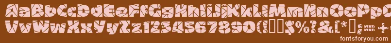 Fonte Bigbandterrazzo – fontes rosa em um fundo marrom