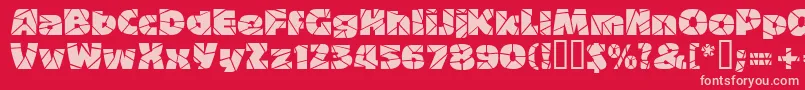 Fonte Bigbandterrazzo – fontes rosa em um fundo vermelho