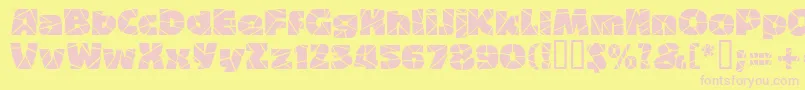 フォントBigbandterrazzo – ピンクのフォント、黄色の背景