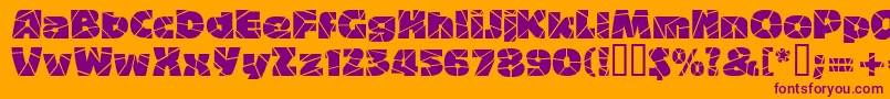 Police Bigbandterrazzo – polices violettes sur fond orange