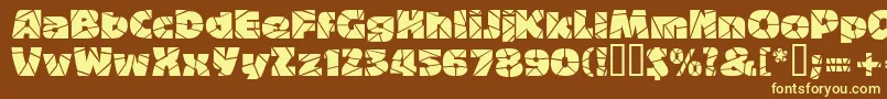 Шрифт Bigbandterrazzo – жёлтые шрифты на коричневом фоне