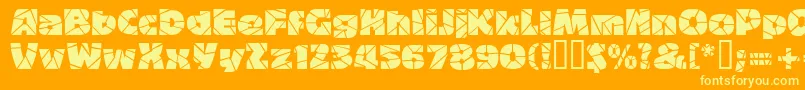 Шрифт Bigbandterrazzo – жёлтые шрифты на оранжевом фоне
