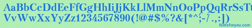 Triod Font – Blue Fonts on Green Background
