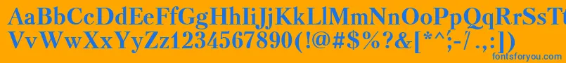 Triod Font – Blue Fonts on Orange Background