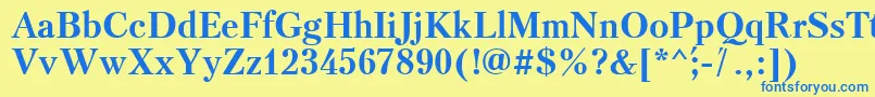 Triod Font – Blue Fonts on Yellow Background