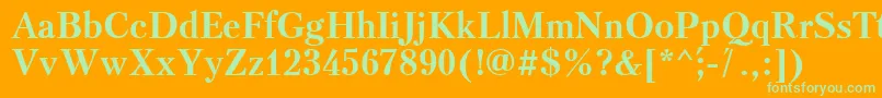Triod Font – Green Fonts on Orange Background