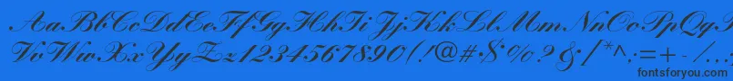 Police KuenstlerscriptltstdBlack – polices noires sur fond bleu