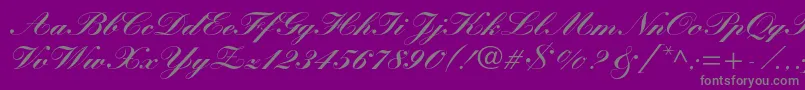 フォントKuenstlerscriptltstdBlack – 紫の背景に灰色の文字