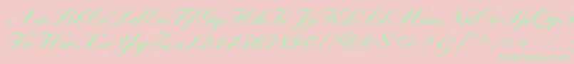 KuenstlerscriptltstdBlack Font – Green Fonts on Pink Background