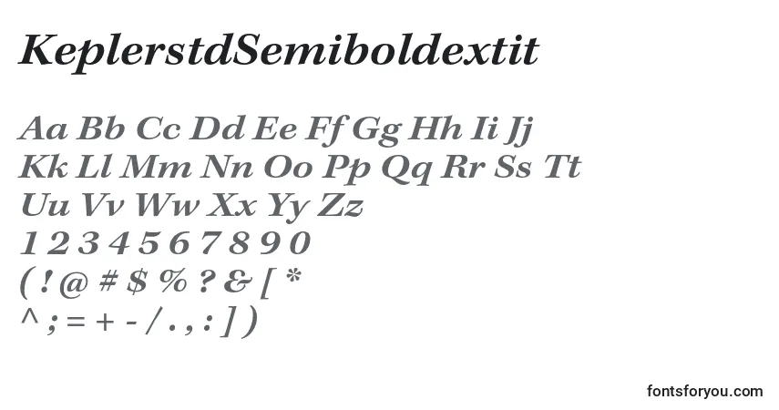 Police KeplerstdSemiboldextit - Alphabet, Chiffres, Caractères Spéciaux