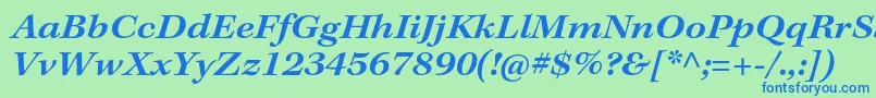 フォントKeplerstdSemiboldextit – 青い文字は緑の背景です。