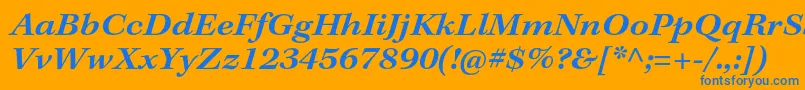 KeplerstdSemiboldextit Font – Blue Fonts on Orange Background
