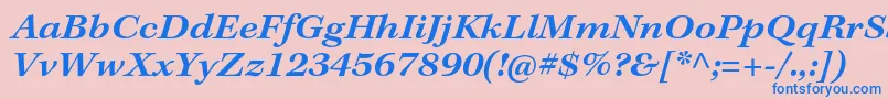 KeplerstdSemiboldextit Font – Blue Fonts on Pink Background