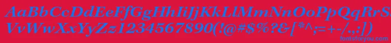 KeplerstdSemiboldextit Font – Blue Fonts on Red Background