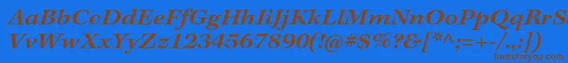 KeplerstdSemiboldextit Font – Brown Fonts on Blue Background