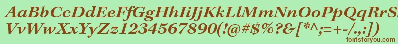 KeplerstdSemiboldextit Font – Brown Fonts on Green Background