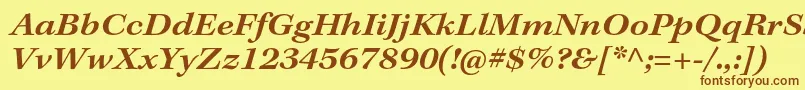 KeplerstdSemiboldextit Font – Brown Fonts on Yellow Background