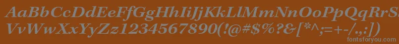 フォントKeplerstdSemiboldextit – 茶色の背景に灰色の文字