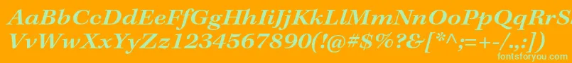 KeplerstdSemiboldextit Font – Green Fonts on Orange Background