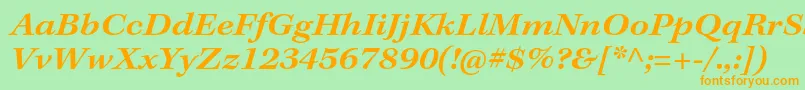 KeplerstdSemiboldextit Font – Orange Fonts on Green Background
