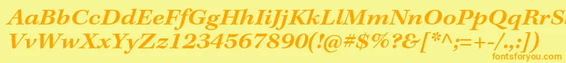 KeplerstdSemiboldextit Font – Orange Fonts on Yellow Background