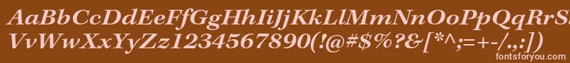 KeplerstdSemiboldextit Font – Pink Fonts on Brown Background