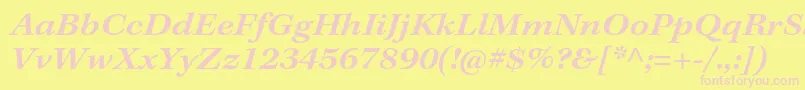 KeplerstdSemiboldextit Font – Pink Fonts on Yellow Background