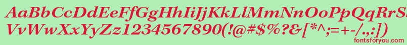 KeplerstdSemiboldextit Font – Red Fonts on Green Background