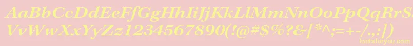 KeplerstdSemiboldextit Font – Yellow Fonts on Pink Background
