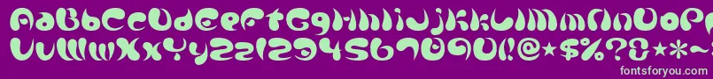 Parade20a Font – Green Fonts on Purple Background