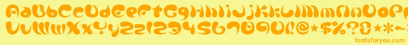 Fonte Parade20a – fontes laranjas em um fundo amarelo