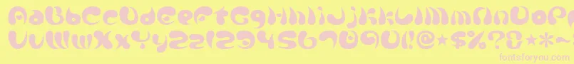 フォントParade20a – ピンクのフォント、黄色の背景