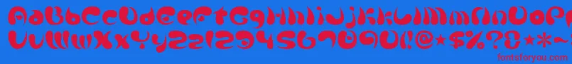 Fonte Parade20a – fontes vermelhas em um fundo azul