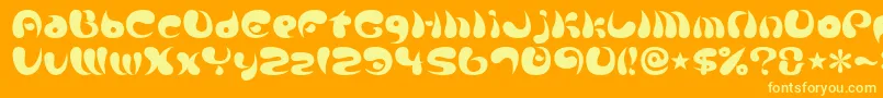 Parade20a Font – Yellow Fonts on Orange Background