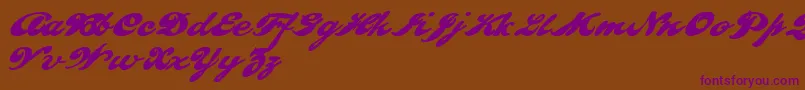 Pulld-Schriftart – Violette Schriften auf braunem Hintergrund