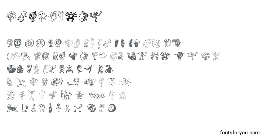 Fuente Dfmoderns - alfabeto, números, caracteres especiales