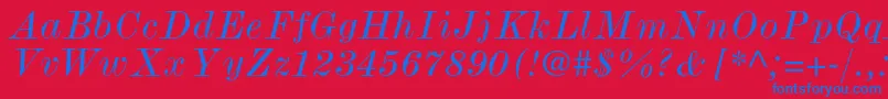 ModernmtstdWideitalic Font – Blue Fonts on Red Background