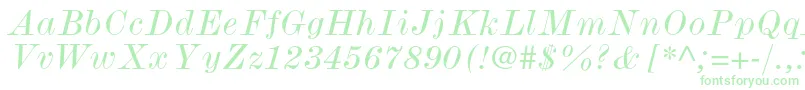 fuente ModernmtstdWideitalic – Fuentes Verdes Sobre Fondo Blanco