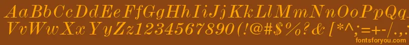 ModernmtstdWideitalic Font – Orange Fonts on Brown Background