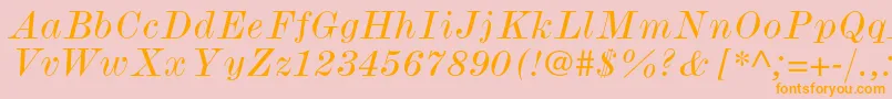 ModernmtstdWideitalic Font – Orange Fonts on Pink Background