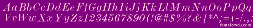 ModernmtstdWideitalic Font – Pink Fonts on Purple Background