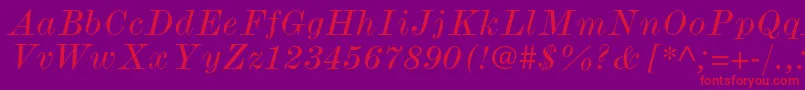 ModernmtstdWideitalic Font – Red Fonts on Purple Background