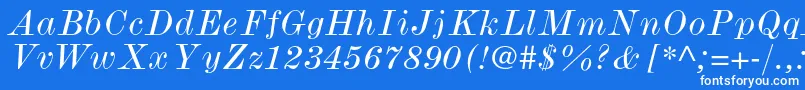 ModernmtstdWideitalic Font – White Fonts on Blue Background