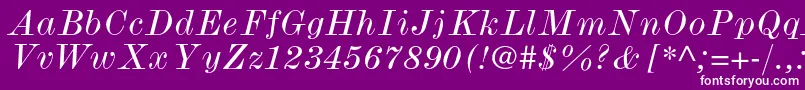 ModernmtstdWideitalic Font – White Fonts on Purple Background